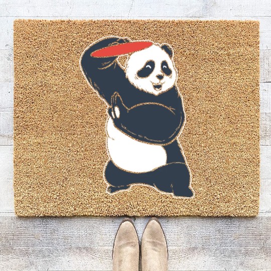 Panda Frisbee Nature Person Gift Coir Doormats