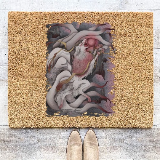 Kitsune Blood Moon Coir Doormats