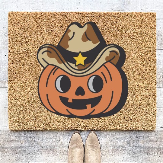 Cowboy Pumpkin Coir Doormats