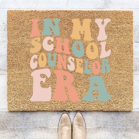 Retro In My School Counselor Era Back To School Coir Doormats