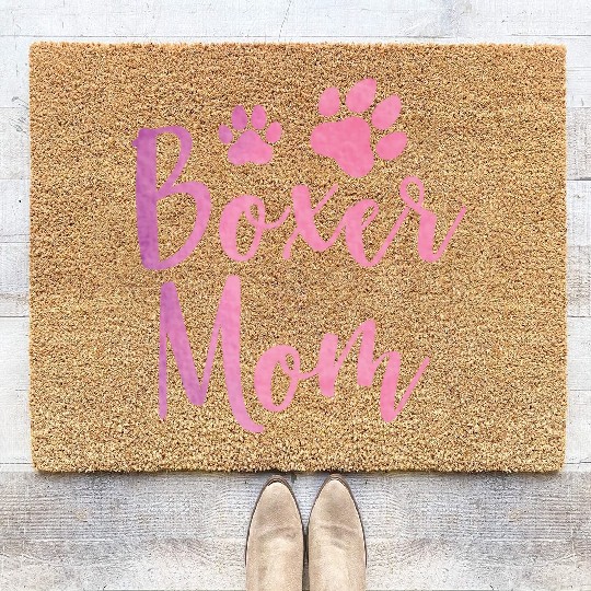 Boxer Mom Cute Boxer Lover Dog Owner Coir Doormats