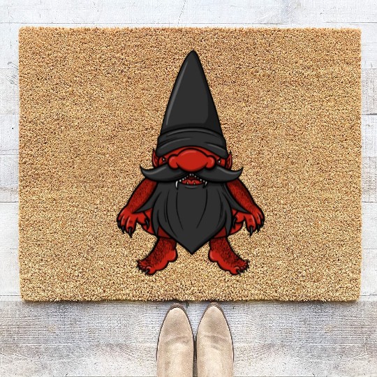 Nain Rouge Of Detroit Michigan Gnome Cryptid Lover Coir Doormats