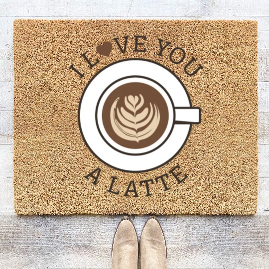 I Love You A Latte Coir Doormats