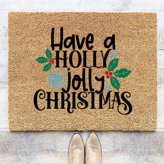 Holly Jolly Christmas Coir Doormats