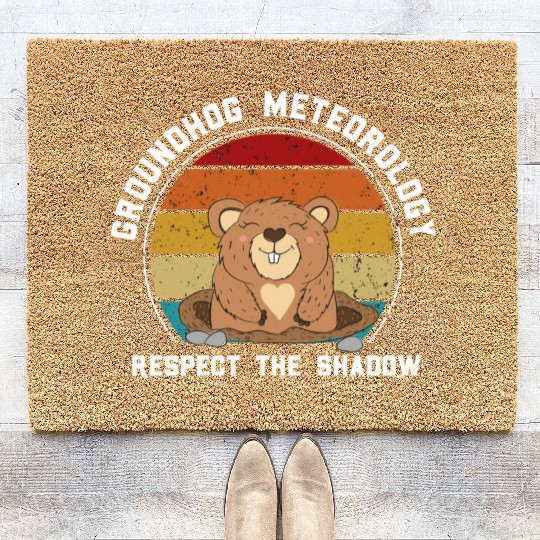 Groundhog Meteorology Respect The Shadow Coir Doormats