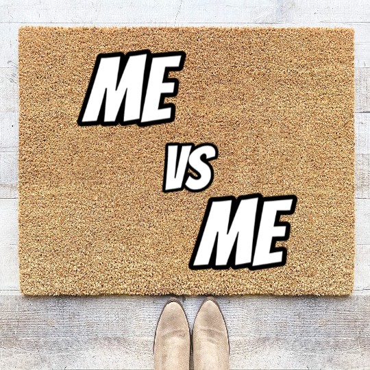 Me vs Me (white) Coir Doormats