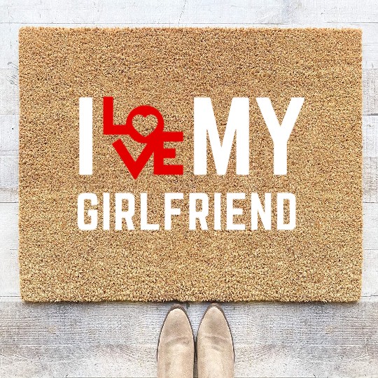 I love my girlfriend Coir Doormats