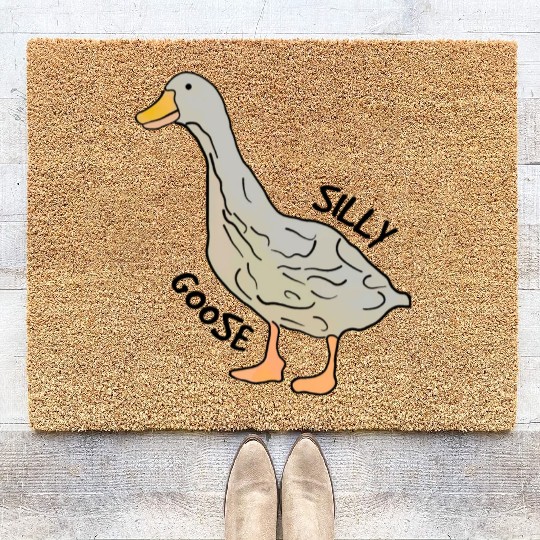 Playful Silly Goose Delight Coir Doormats
