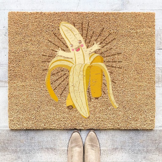 Banana lover fruit gift cute banana Coir Doormats