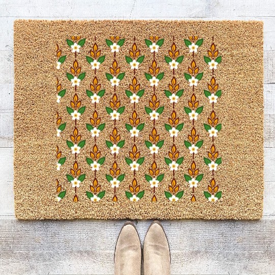 natural flower pattern Coir Doormats