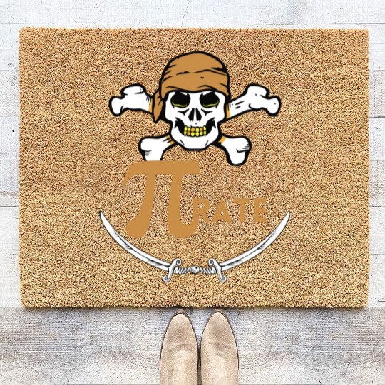 Marh Pi Day Funny Pirate Funny Pi Day Coir Doormats