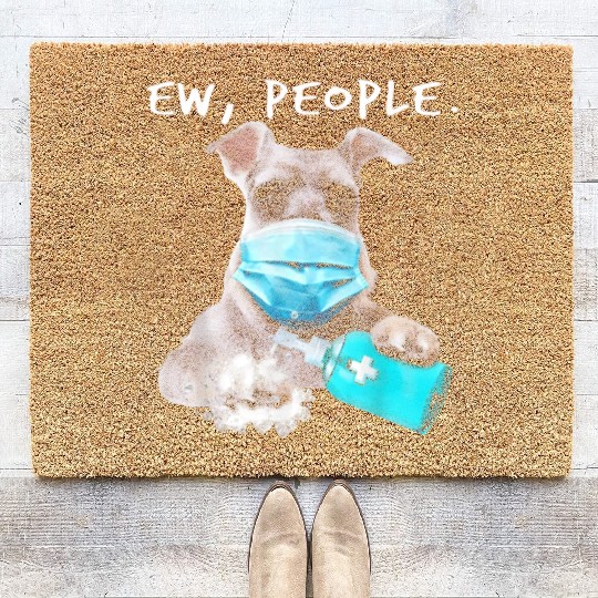Miniature Schnauzer Ew People Dog Wearing A Face Coir Doormats