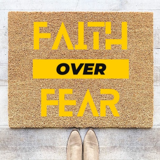 FAITH OVER FEAR Coir Doormats