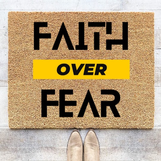FAITH OVER FEAR Coir Doormats