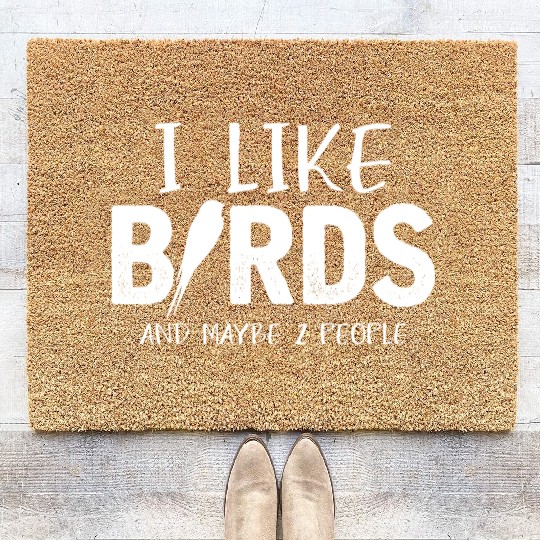 Bird Lover Joke People Budgie Parrot Hummingbird Coir Doormats