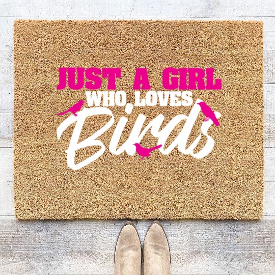 Bird Budgie Girl Love Parrot Sparrow Hummingbird Coir Doormats