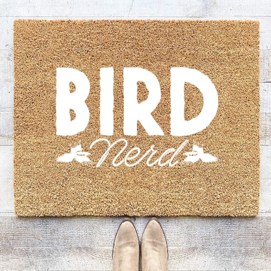 Bird Nerd Joke Birds Lover Budgie Parrot Heron Coir Doormats