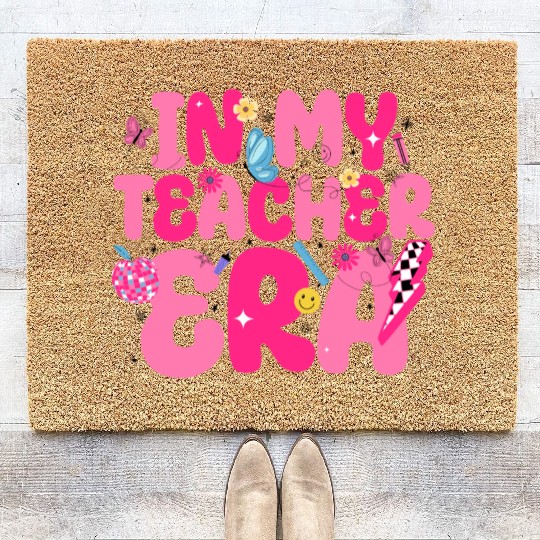 In My Teacher Era Best Teacher Appreciation Retro Coir Doormats