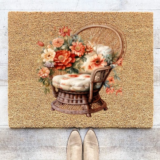 Wild Flowers Coir Doormats Design - Funny gift