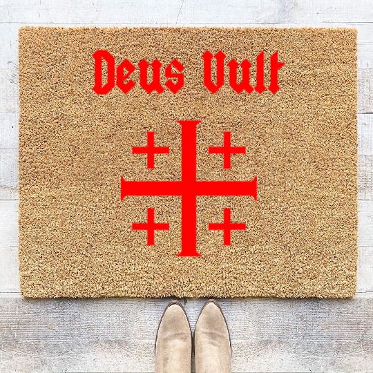 Jerusalem Cross Crus Emblem Knights Templar Coir Doormats
