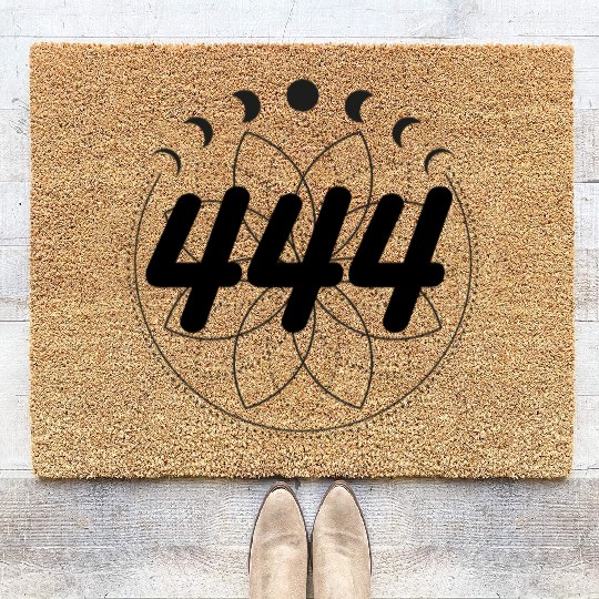 Mandala Angel Numbers 444 Moon Cycle Coir Doormats