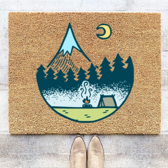 Keep It Simple (Camping At Night) Coir Doormats