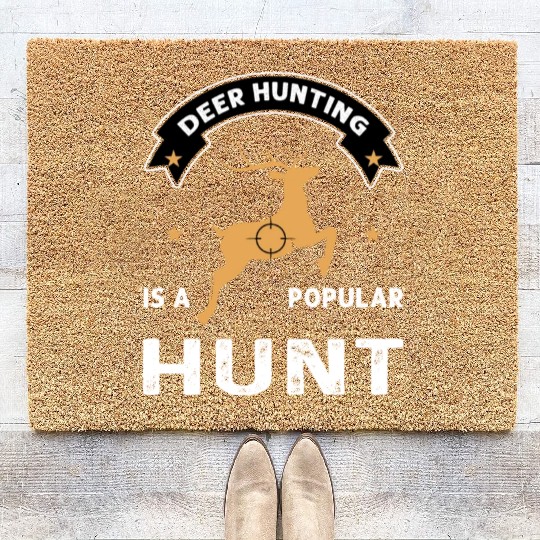 Deer hunting...hunt - Hunting design Coir Doormats