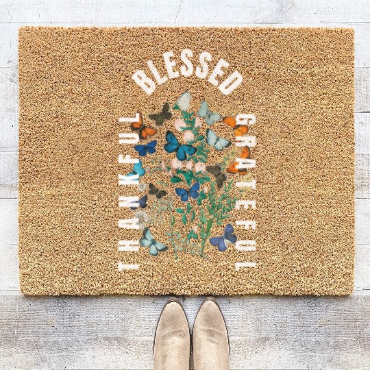 Thankful Blessed Grateful Coir Doormats