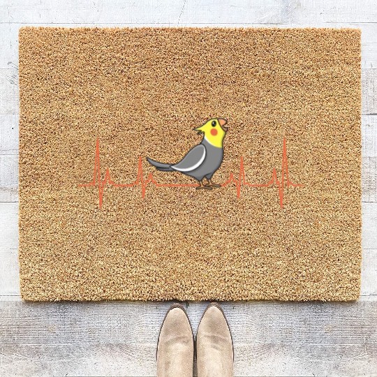 Cockatiel Heart Beat Bird lover Parakeet Owner Coir Doormats