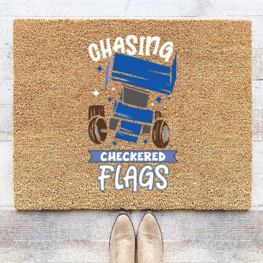 Sprint Car Mom Dirt Track Racing Racing Race Day Coir Doormats