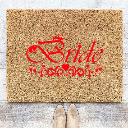 Bride Bachelorette Party Red Coir Doormats