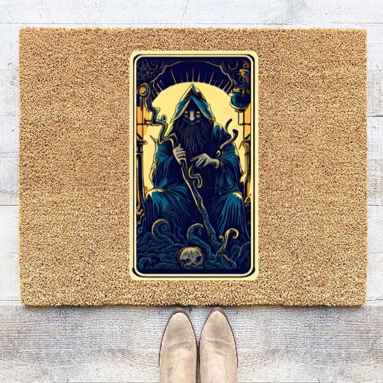 Dark Tarot Card Coir Doormats: Mystical Astrology