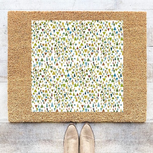 Geometric fantasy in nature colors Coir Doormats