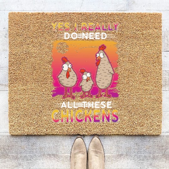 Chickens Chicken Farm Farmer Coir Doormats