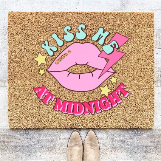 Valentine s Day Kiss Me At Midnight I Love You Be Coir Doormats