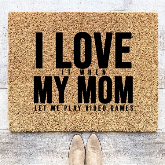I Love My Mom Coir Doormats