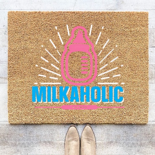 Baby Newborn Milkaholic Nursery Bottle Infant New Coir Doormats