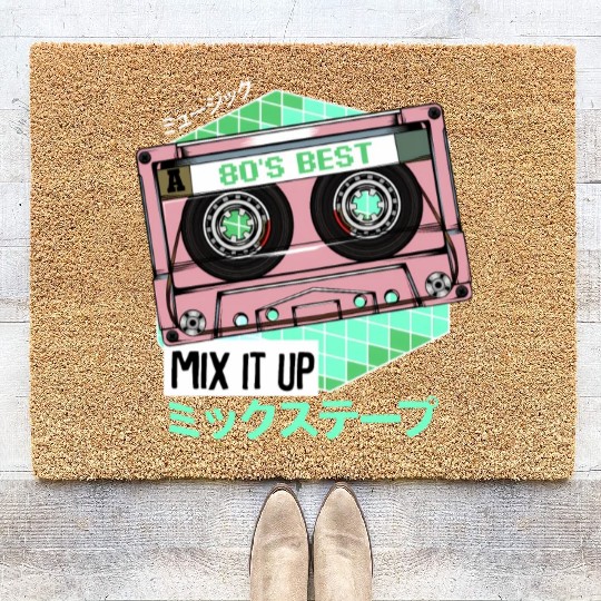 Mixtape 80s Japanese Otaku Cassette Tape Kanji Coir Doormats