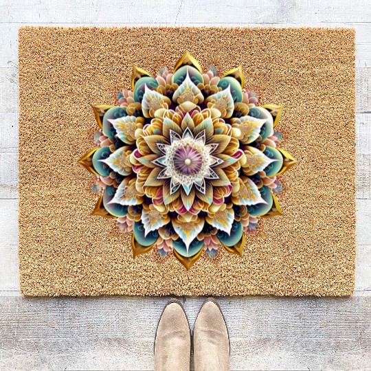 Art therapy mandala Coir Doormats
