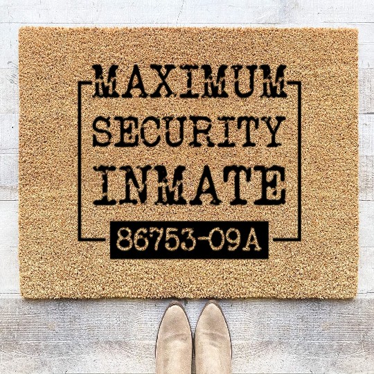 Simple Easy Funny Inmate Prison Lazy Halloween Coir Doormats