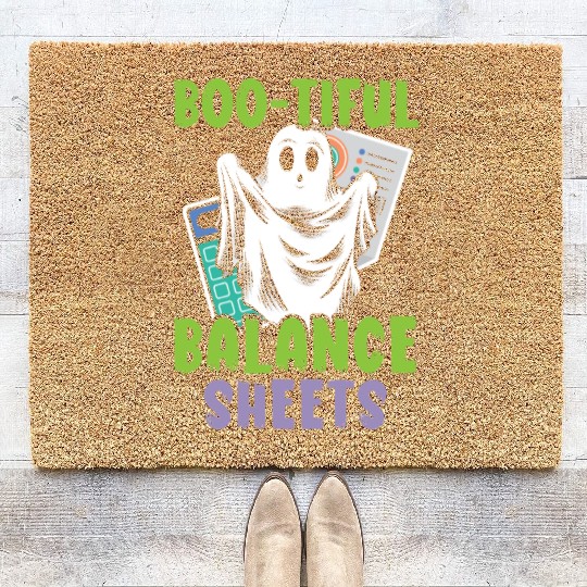 Boo-tiful Balance Sheets Accountant Halloween Coir Doormats