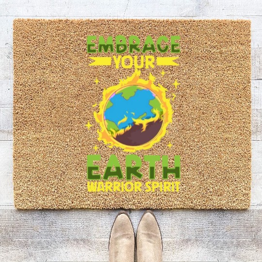 Climate Change Environmental Earth Day Planet Coir Doormats