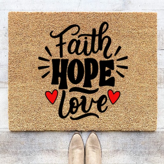 Faith Hope Love Coir Doormats
