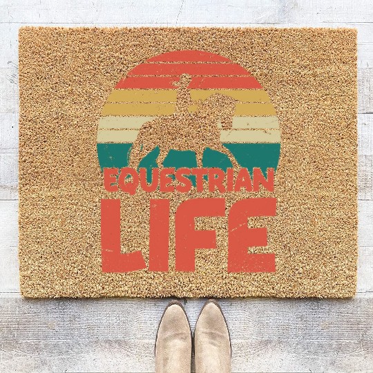 Equestrian Life Horseback Riding Girl Coir Doormats