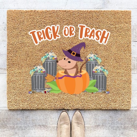 Trick or Trash Happy Halloween Coir Doormats