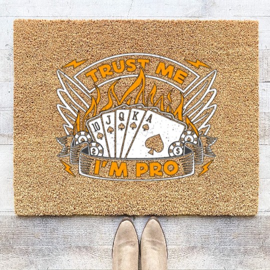 Classic Blackjack Trust Me I'm Pro Loves Card Game Coir Doormats