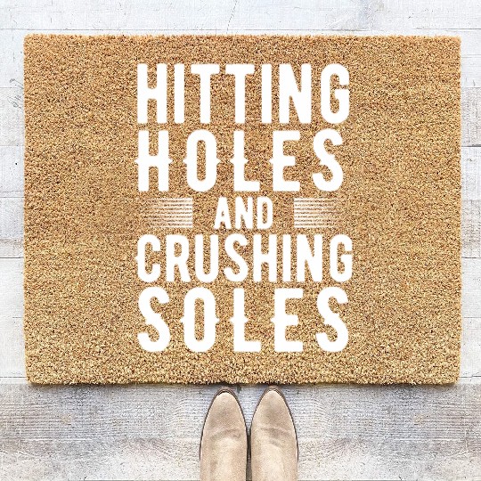 Funny Retro Cornhole Lover Hitting Holes And Coir Doormats