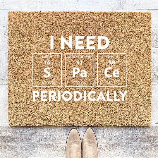 Funny Science Periodic Table Of Elements Space Gag Coir Doormats