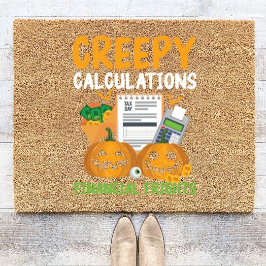 Creepy Calculations Financial Frights Halloween Coir Doormats