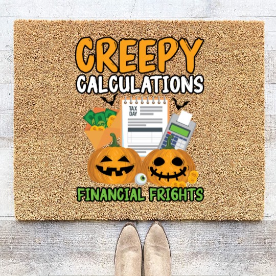 Creepy Calculations Financial Frights Halloween Coir Doormats
